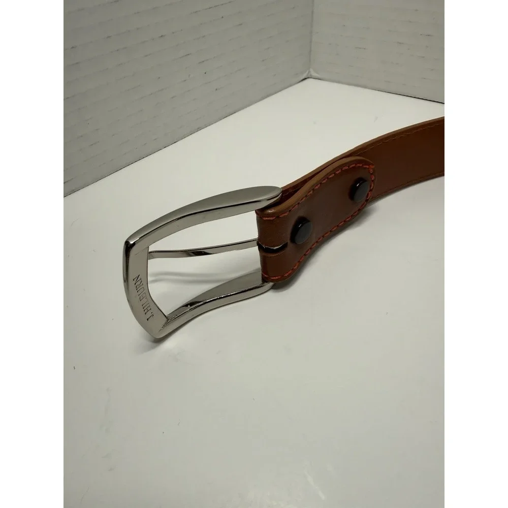 J. HILBURN MEN'S ITALIAN CALFSKIN LEATHER DRESS BELT 36 HANDCRAFTED IN USA